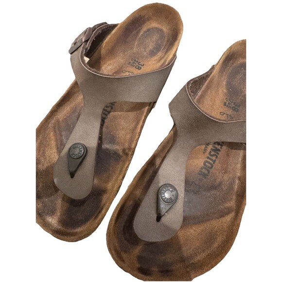 Birkenstock Gizeh 245 Habana Oiled Leather Thong Sandals EU 38 US 7-7.5 EUC - Picture 14 of 16